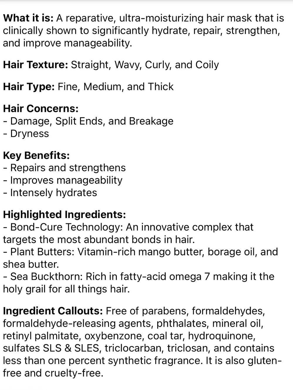 AMIKA Mini The Kure Intense Strength Repair Mask